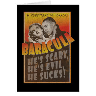 Baracula - Barack Obama filmaffisch Hälsningskort