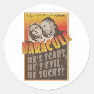 Baracula - Barack Obama filmaffisch Runt Klistermärke