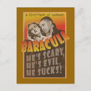 Baracula - Barack Obama Movie Poster Vykort
