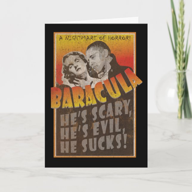 Baracula - happy halloween Barack Obama Kort (Framsida)