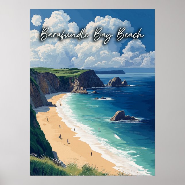 Barafundle Bay Beach Wales Poster (Framsidan)