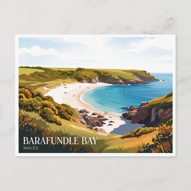 Barafundle Bay Stackpole Storbritannien Vykort (Framsida)