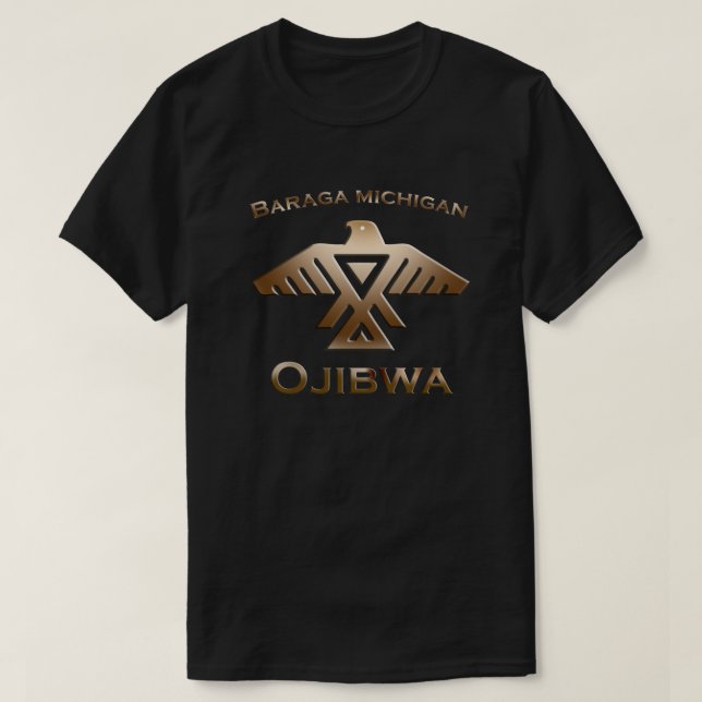 Baraga Michigan Ojibwe Native American Manar T-shirt (Design framsida)