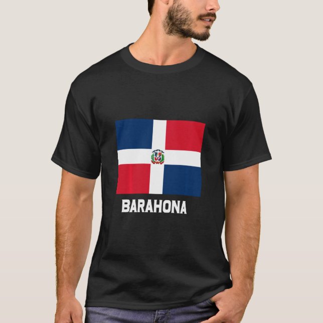 Barahona Dominikanska republiken Flagga Emblem Esc T Shirt (Framsida)
