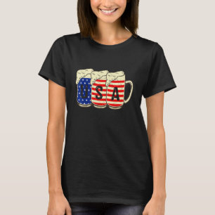 Bäramerikanska Flagga som dricker 4:e juli Manar K T Shirt