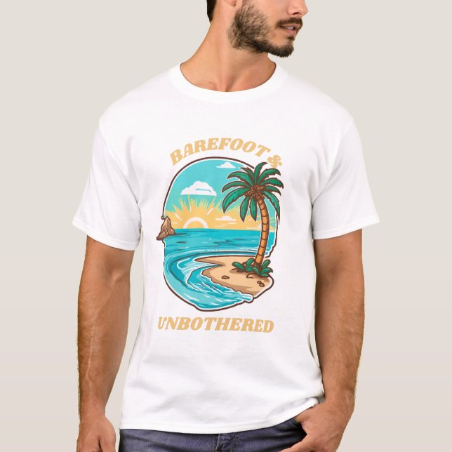 Bäran Barefoot & Unbosted Summer Beach T Shirt (Framsida)