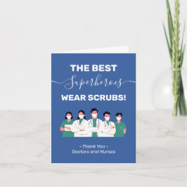 Bäran Best Superheroes Scrubs Gratitude Tack Kort