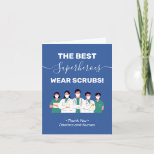 Bäran Best Superheroes Scrubs Gratitude Tack Kort