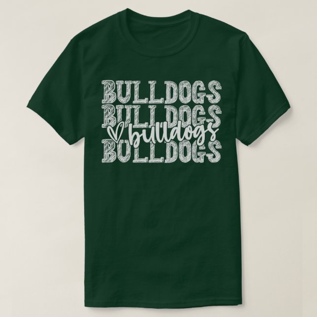 Bäran Bulldog Spirit Game Day School Mascot Sport T Shirt (Design framsida)
