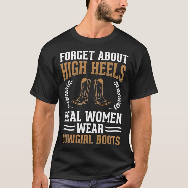 Bäran Cowgirl Boots Line Dance för kvinnor T Shirt (Framsida)