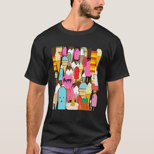 Bäran "Ice Cream Cones Foodies a t T Shirt (Framsida)