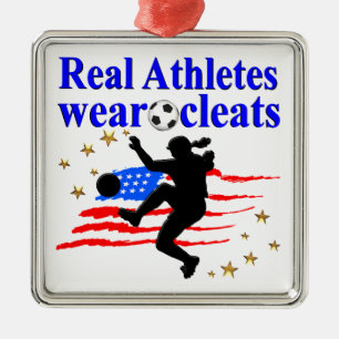 BÄRAN REAL IDROTTARES CLEATS SOCCER DESIGN JULGRANSPRYDNAD METALL
