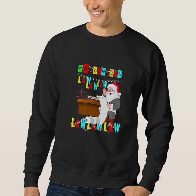 Bäran Santa Hat Fa Law L Lång Ärmad Tröja (Framsida)
