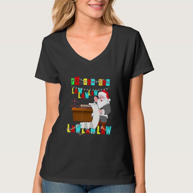 Bäran Santa Hat Fa Law L T Shirt (Framsida)