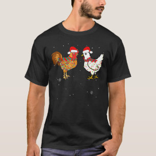 Bäran Santa Hat Lo vid Kycklingjulen Tupp Ljus T Shirt