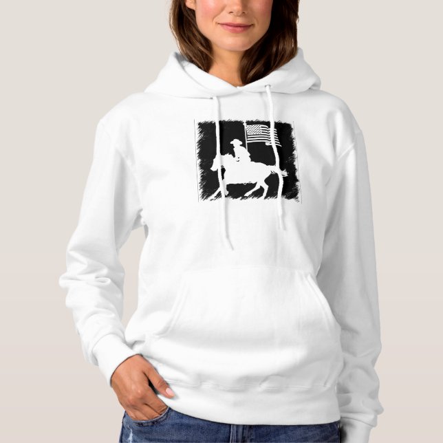 Bärande amerikanska flaggan för hästryttare tee shirt (Framsida)