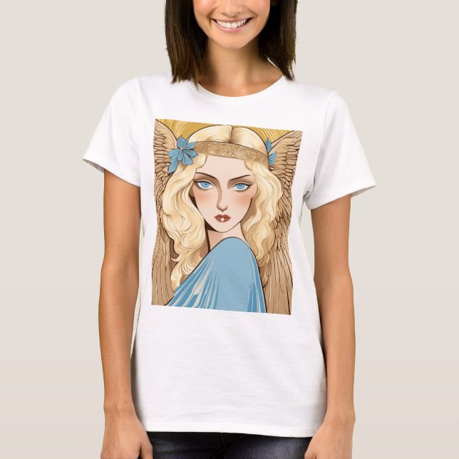 Bärande av Art nouveau T-shirts elegans (Framsida)