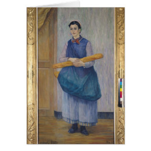 Bärande bröd för dam, 1889 hälsningskort