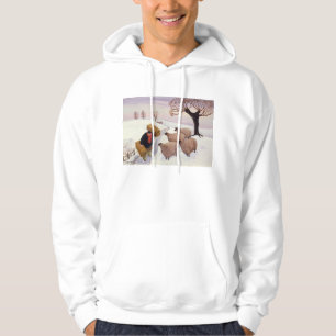 Bärande hö till fåren i vinter hoodie