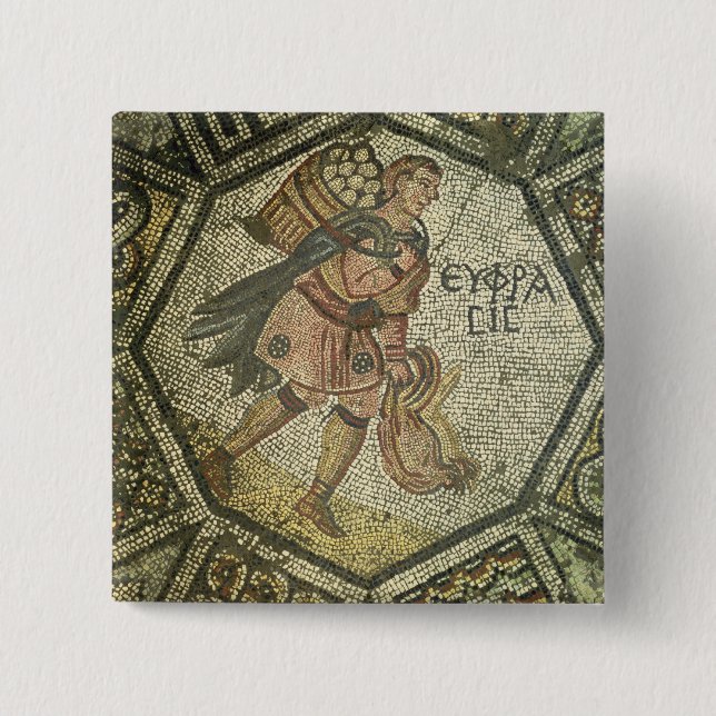 Bärande hönor för bonde och en basket av ägg knapp (Framsida)