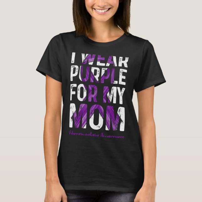 Bärans Lila för Mamma - Fibromyalgia-medvetenhet T Shirt (Framsida)