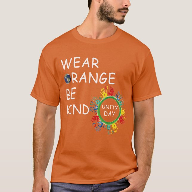 bärans orange är en vänlig enhetsdag t shirt (Framsida)