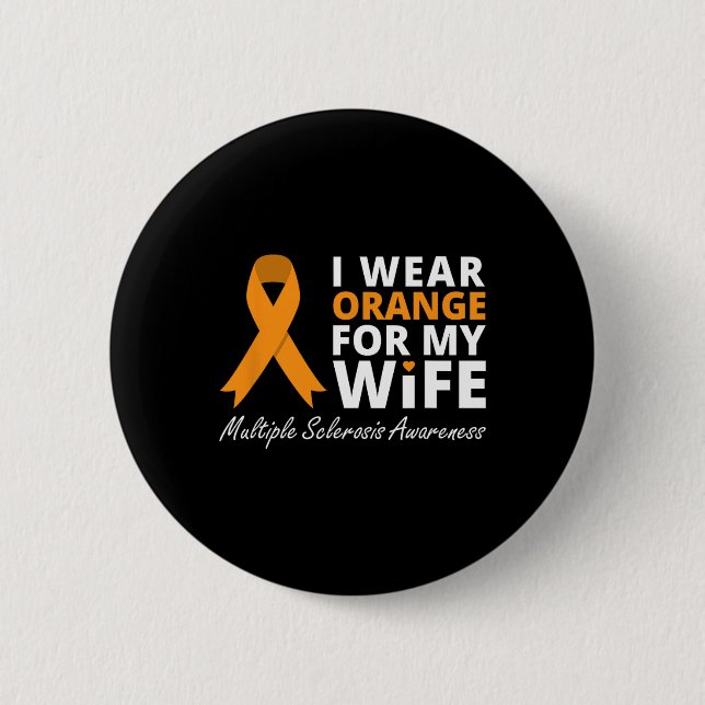 Bärans Orange för min fru Ribbon (Klyhet) Knapp (Framsida)