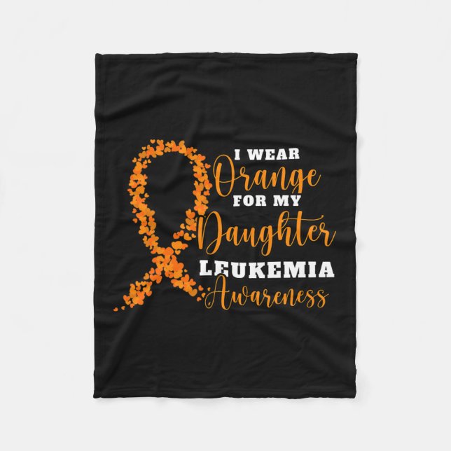 Bärans Orange till min dotter. Orange Leukemi Medv Fleecefilt (Framsidan)