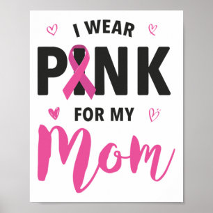 Bärans Rosa för medvetenheten om bröstcancer i Mam Poster