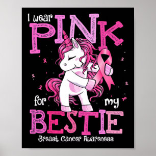 Bärans Rosa för min Bestie Shirt Breast Cancer Awa Poster