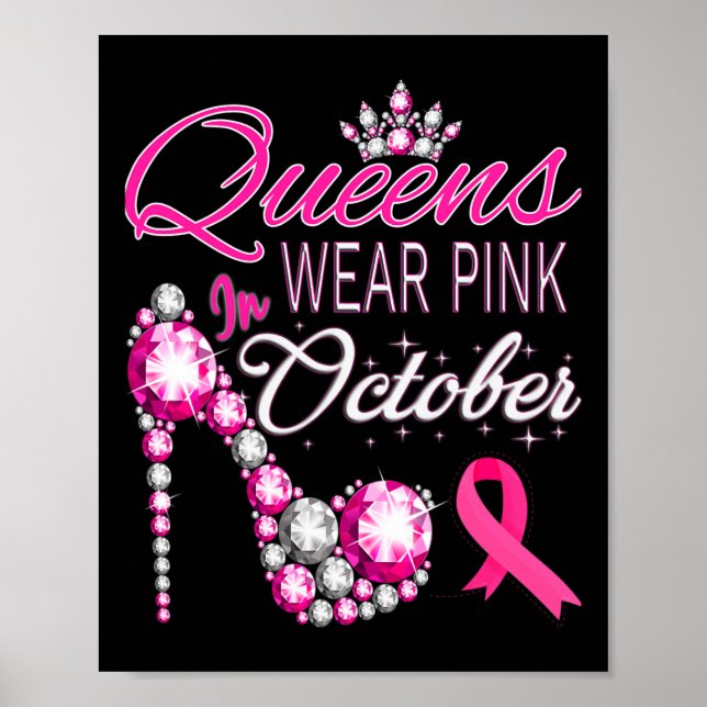 Bärans Rosa i oktober Medvetenhet om bröstcancer K Poster (Framsidan)