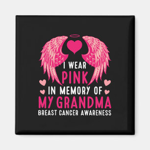 Bärans Rosa till minne av min mormor Bröstcancer Magnet