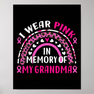 Bärans Rosa till minne av min mormor Bröstcancer Poster