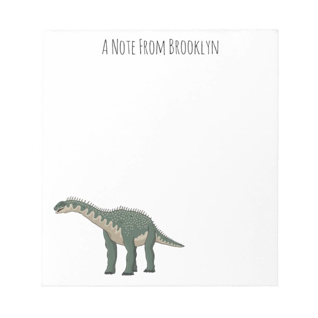 Barapasaurus tecknad illustration anteckningsblock (Framsida)