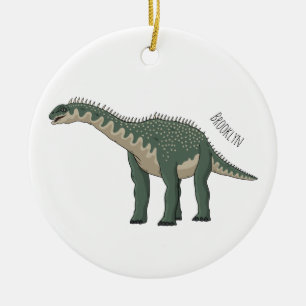 Barapasaurus tecknad illustration julgransprydnad keramik