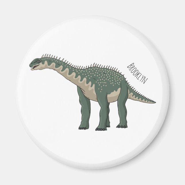 Barapasaurus tecknad illustration magnet (Framsidan)