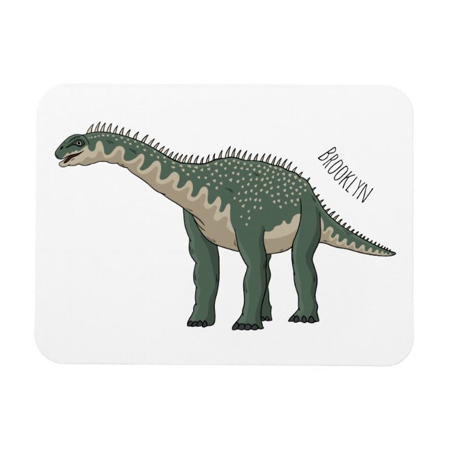 Barapasaurus tecknad illustration magnet (Horisontell)