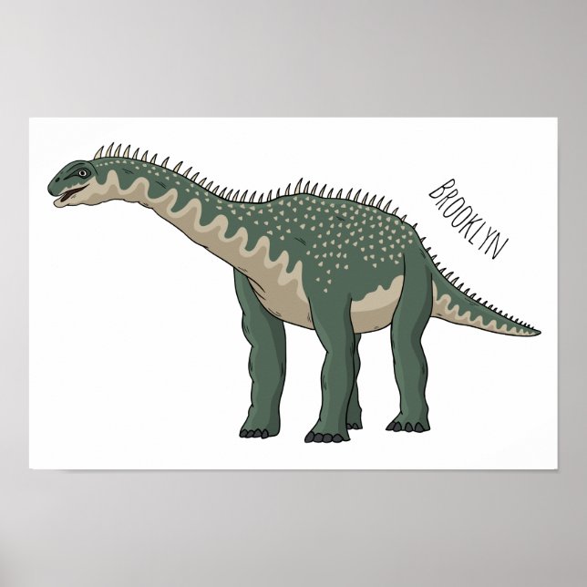Barapasaurus tecknad illustration poster (Framsidan)