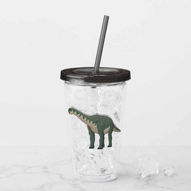 Barapasaurus tecknad illustration take away mugg (Baksida Ice)