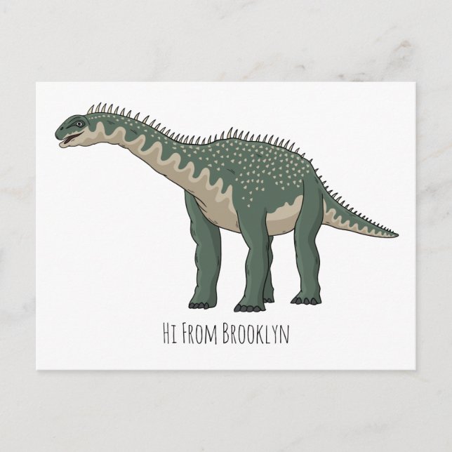 Barapasaurus tecknad illustration vykort (Framsida)