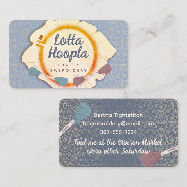 Bärarprogram för trådsömnad i ring visitkort (Fram/baksida)