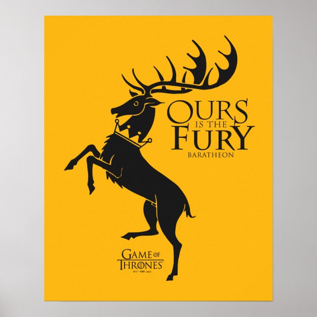 Baratheon Sigil - Ours är Fury Poster (Framsidan)