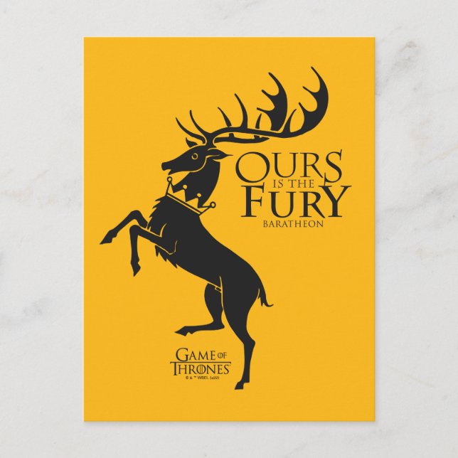 Baratheon Sigil - Ours är Fury Vykort (Framsida)