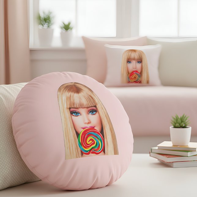 Barb Round Pillow Rund Kudde (Skapare uppladdad)