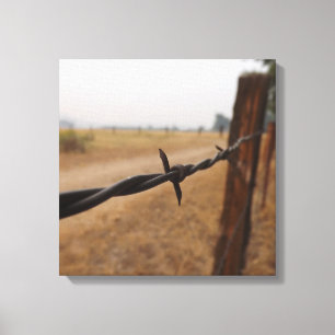Barb Wire Fence Canvastryck