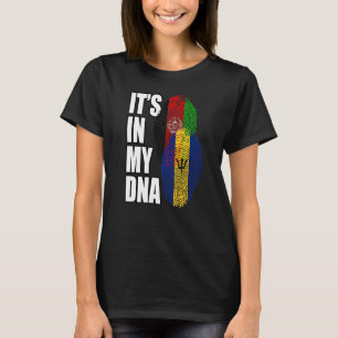 Barbadian and Afghan Mix Dna Flagga Heritage T Shirt