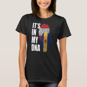 Barbadian and Austria Mix DNA Flagga Heritage T Shirt