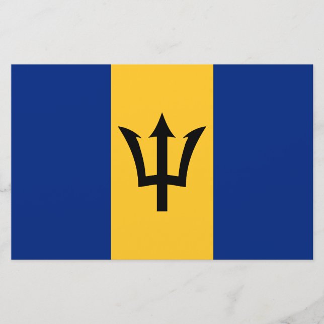 Barbadian Flagga (Barbados) (Bajan) Brevpapper (Framsida)