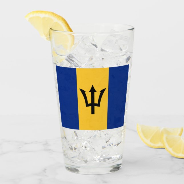 Barbadian Flagga (Barbados) (Bajan) Glaskopp (Framsida Ice)