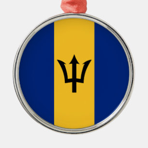 Barbadian Flagga (Barbados) (Bajan) Julgransprydnad Metall